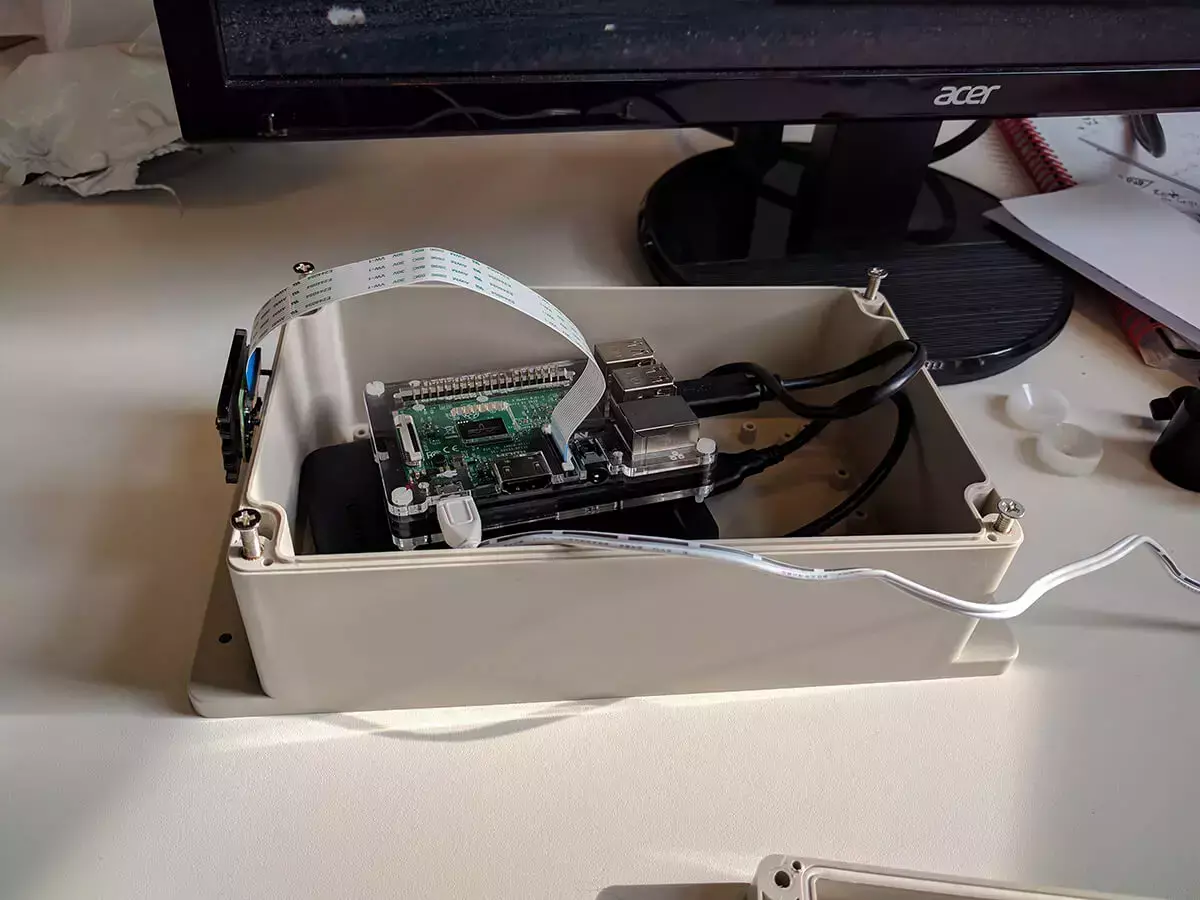 Box containing hard drive